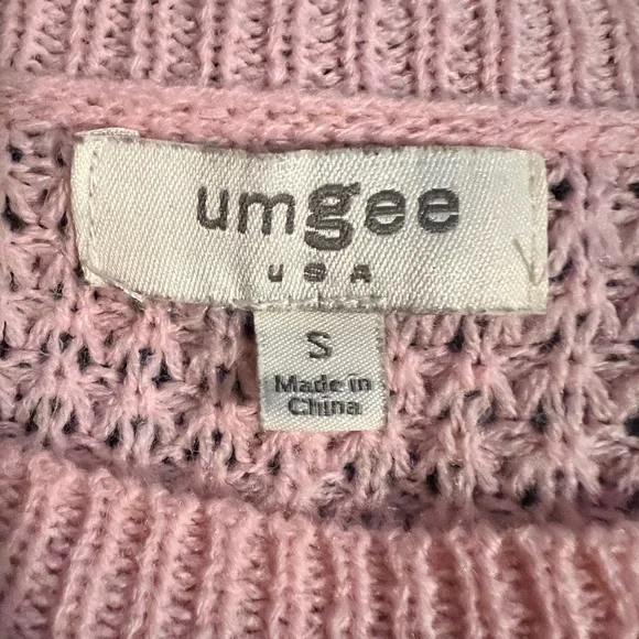 Umgee Pink, Red, Yellow, and Brown Striped Sweater - Picture 6 of 6